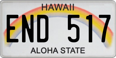 HI license plate END517