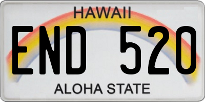 HI license plate END520