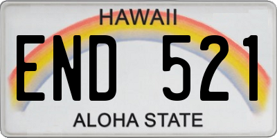 HI license plate END521