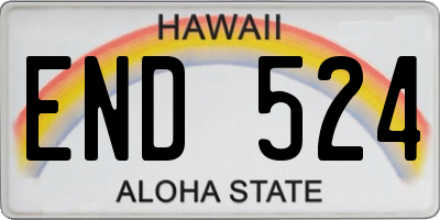 HI license plate END524