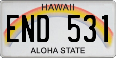 HI license plate END531