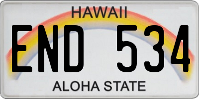 HI license plate END534