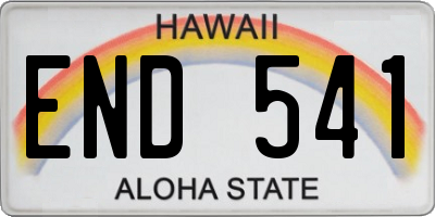 HI license plate END541