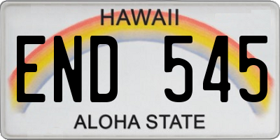 HI license plate END545