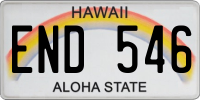 HI license plate END546