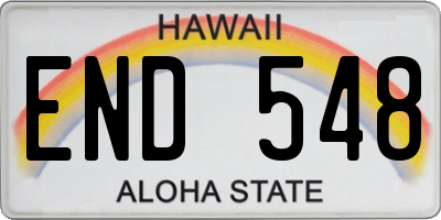 HI license plate END548
