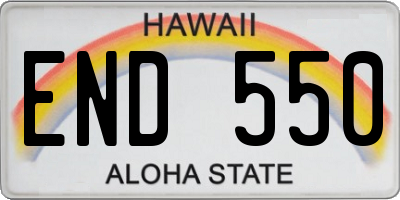 HI license plate END550