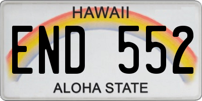 HI license plate END552