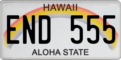 HI license plate END555