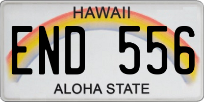 HI license plate END556