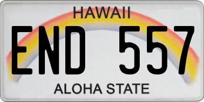 HI license plate END557