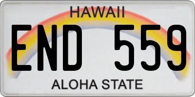 HI license plate END559