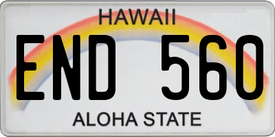 HI license plate END560