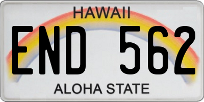 HI license plate END562
