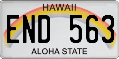 HI license plate END563