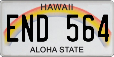 HI license plate END564