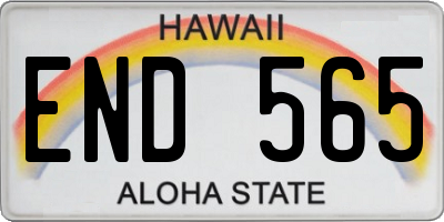 HI license plate END565
