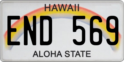 HI license plate END569