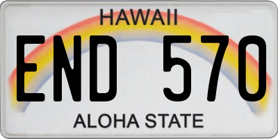 HI license plate END570