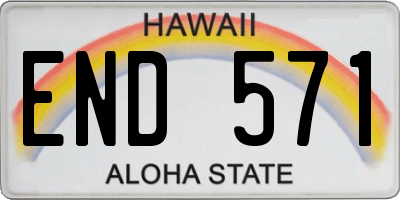 HI license plate END571