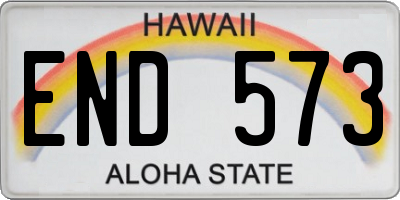 HI license plate END573