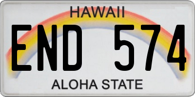 HI license plate END574