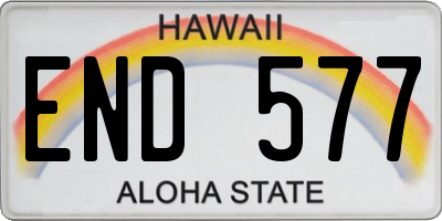 HI license plate END577