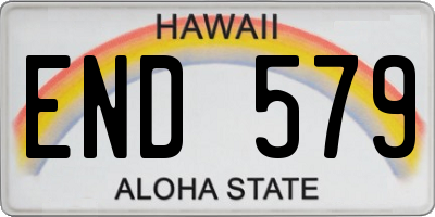 HI license plate END579