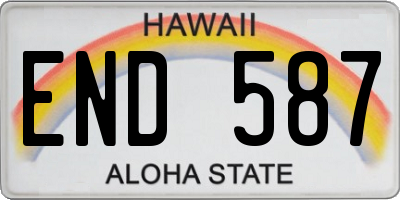 HI license plate END587