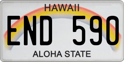 HI license plate END590
