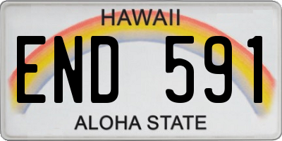 HI license plate END591