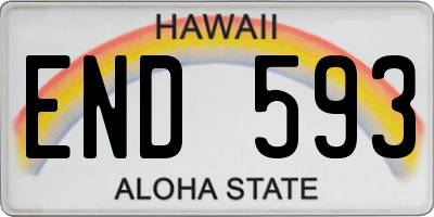 HI license plate END593