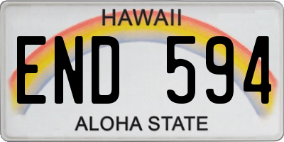 HI license plate END594