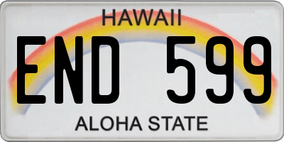 HI license plate END599