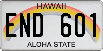 HI license plate END601