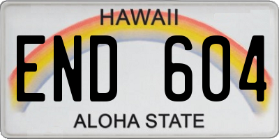 HI license plate END604