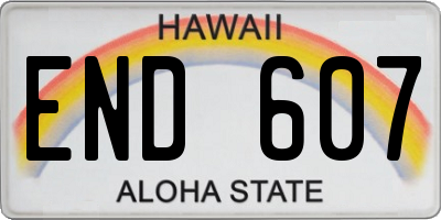 HI license plate END607