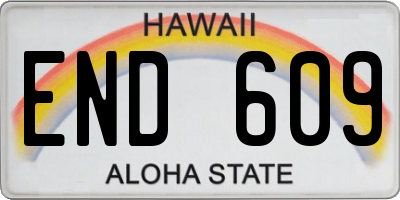 HI license plate END609