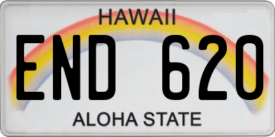 HI license plate END620