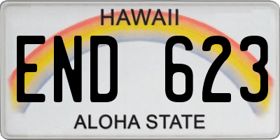 HI license plate END623