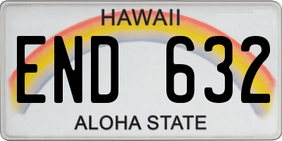 HI license plate END632
