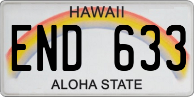HI license plate END633