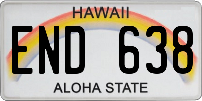 HI license plate END638