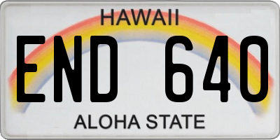HI license plate END640