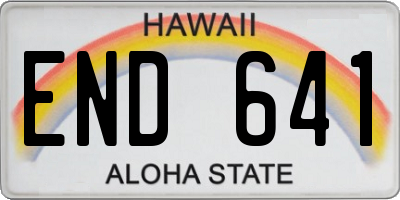 HI license plate END641