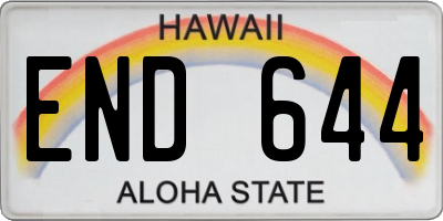HI license plate END644
