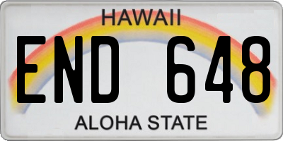 HI license plate END648