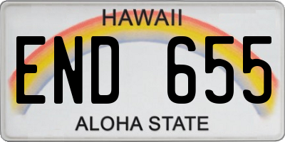 HI license plate END655
