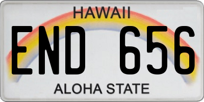 HI license plate END656