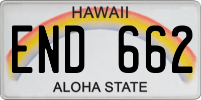 HI license plate END662